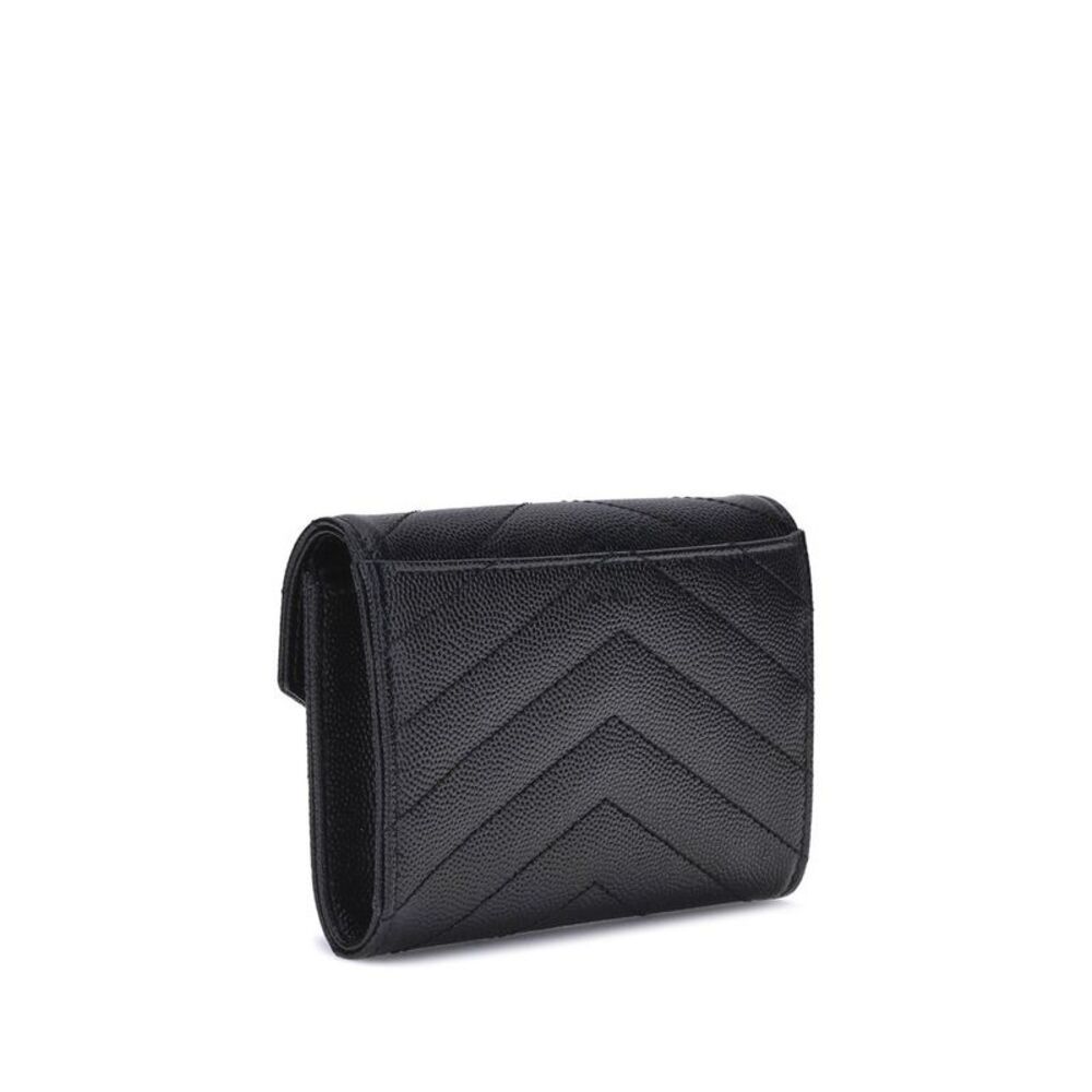 Saint Laurent Black Calf Leather Bos Taurus Women's Wallet - Picture 2 of 3